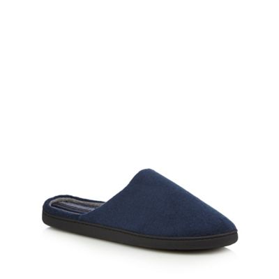 Maine New England Navy towelling mule slippers